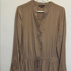 Vince Taupe Long Sleeve Blouse